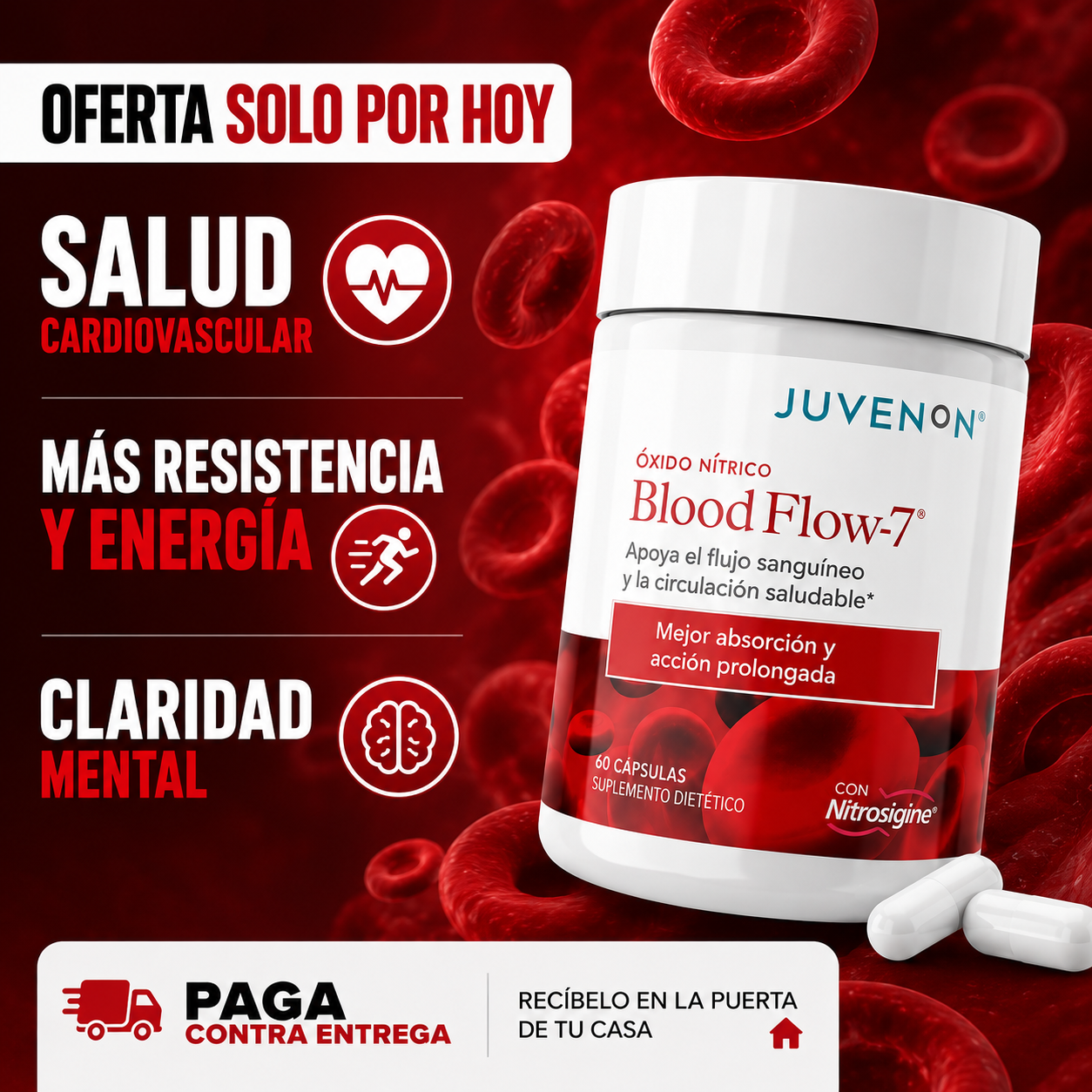 Blood Flow-7® Óxido Nítrico | Apoyo para tu circulación y energía