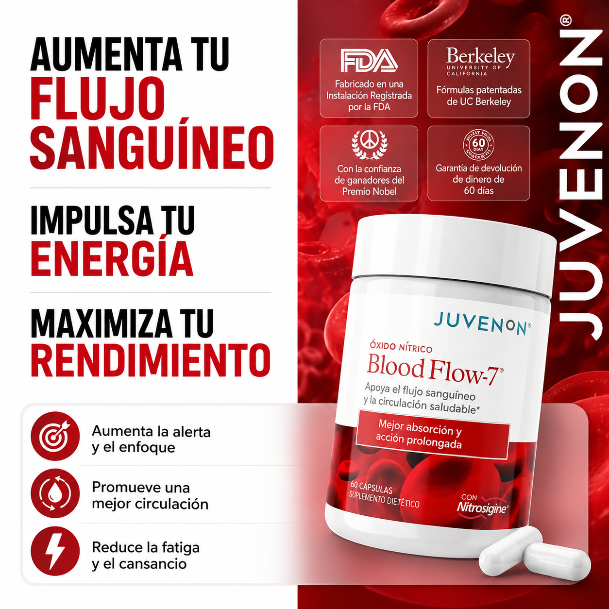 Blood Flow-7® Óxido Nítrico | Apoyo para tu circulación y energía
