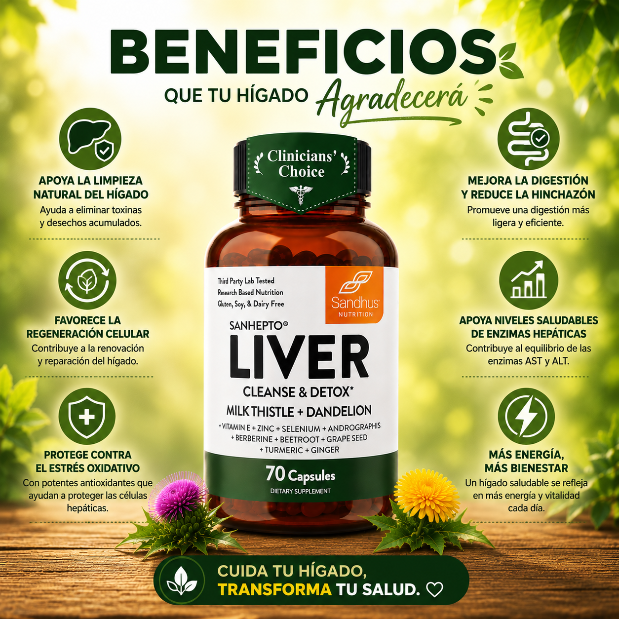 Oferta 2x1 Liver Cleanse|Fórmula Herbal para el Hígado