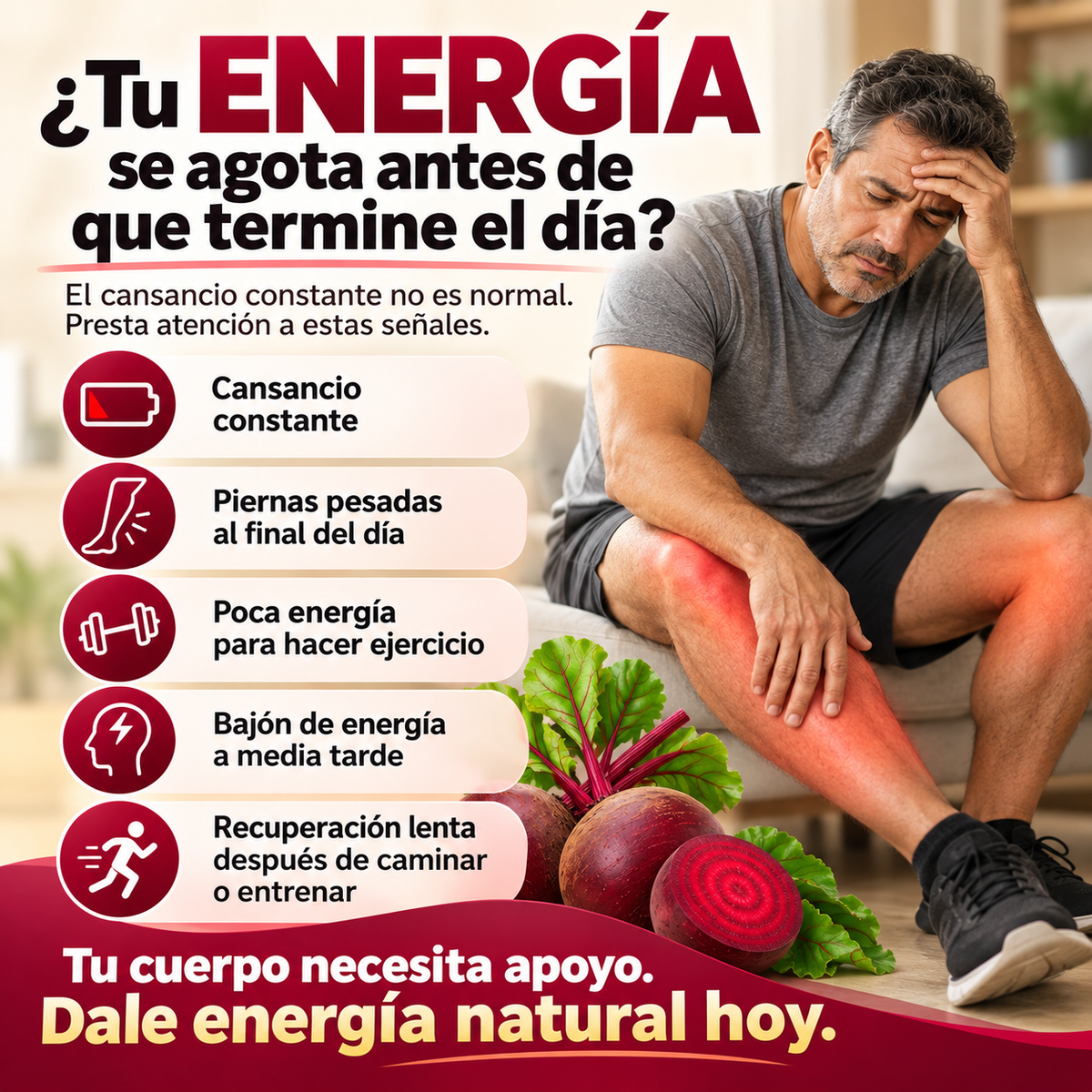 Organic Beet Root 2040 mg | Energía y Circulación | 90 Cápsulas