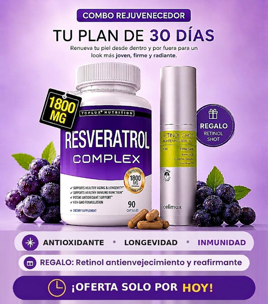 Resveratrol 1,800 mg + REGALO 🎁