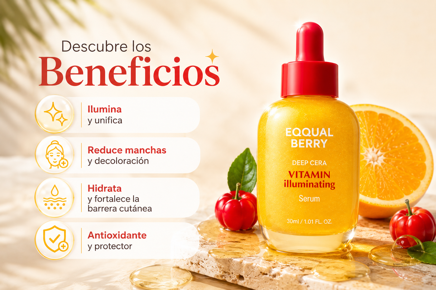 EQQUALBERRY Suero iluminador de vitaminas